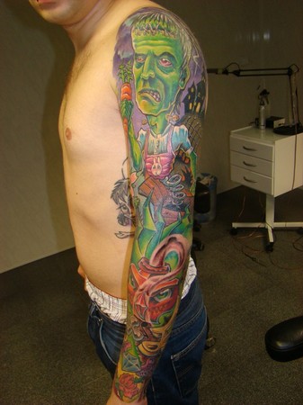 Tattoos Tattoos New School Frankenstien sleeve