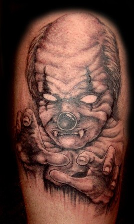 Tattoos Dmitry Pastukhov Creepy Clown Tattoo click to view large image