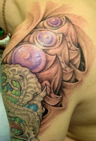 Tattoos Dmitry Pastukhov Organic Tattoo Shoulder Tattoo and Sleeve