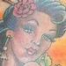 Geisha Oriental Pin Up Girl Close Up Tattoo Thumbnail