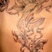 Tattoos - Black and Gray Floral Back Piece Tattoo - 44159