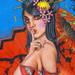 Natasha Ryan-giesha pin up-prism colored pencil-by Mark Nattress Original Art Design Thumbnail