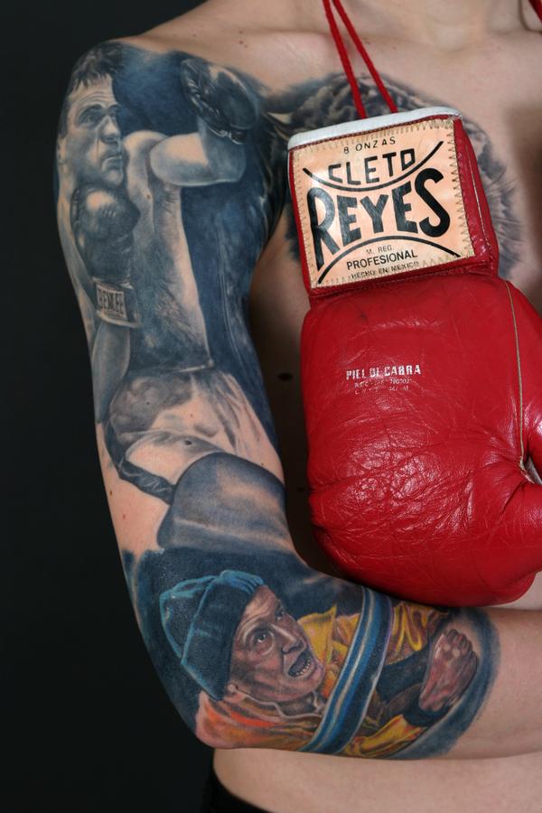 Tattoos - Stephane Chaudesaigues - Marcel Cerdan,boxer.TATTOO PARIS AVIGNON FRANCE, TATOUAGE PARIS AVIGNON TATTOOS,TATOUEUR PARIS, BOUTIQUE TATTOO PARIS, BOUTIQUE TATOUAGE AVIGNON