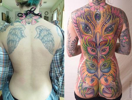 Tattoos - Morgan, before and then after two passes - 71518