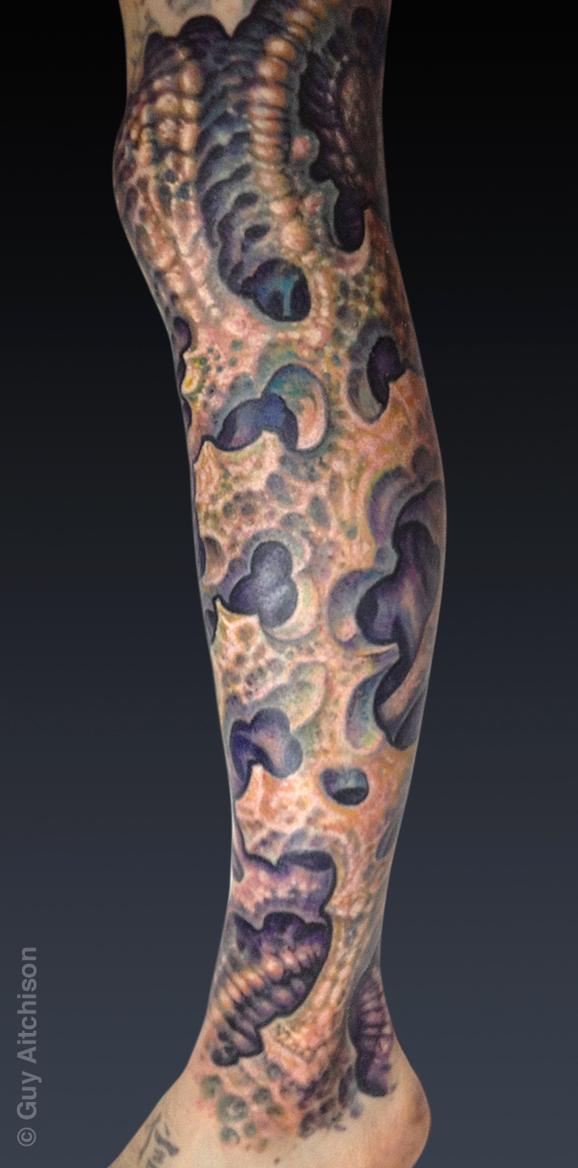 Tattoos - Ty, coralmech leg sleeve - 72545