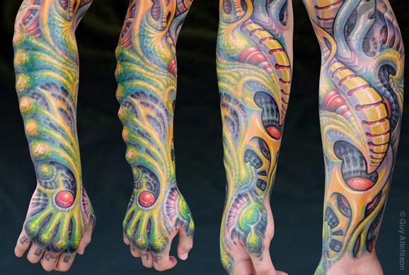 Guy Aitchison - Miguel, forearm sleeve with silicone implants