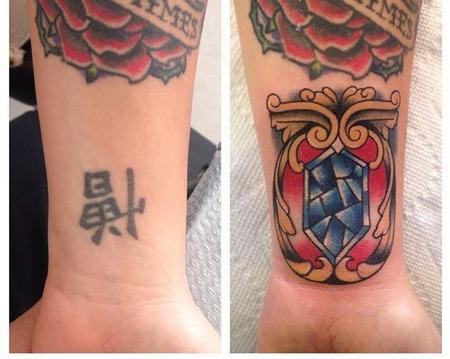 Michael Lee Suarez - Kanji Coverup with Traditional Gem