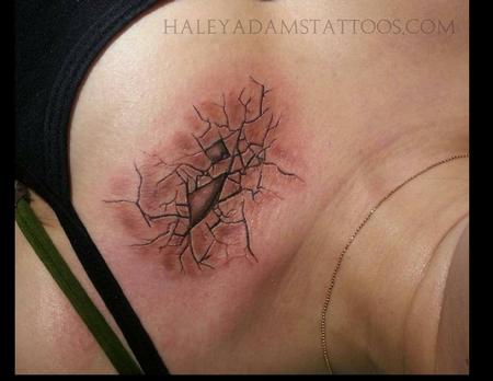 Haley Adams - skin cracking tattoo