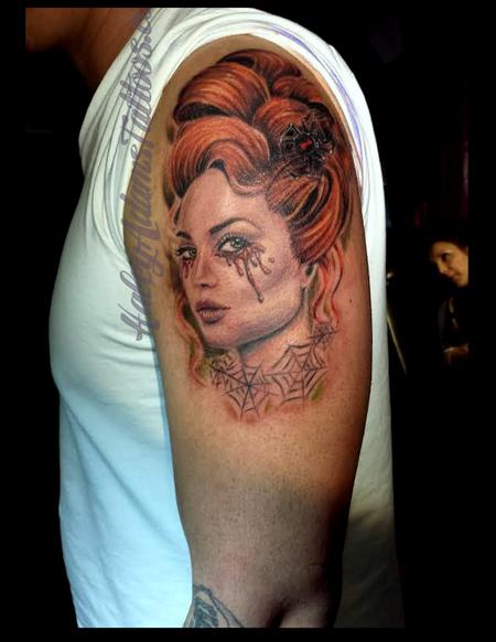 Tattoos - Tattoo of a woman crying blood - 96048