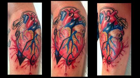 Haley Adams - Abstract Anatomical Heart Tattoo