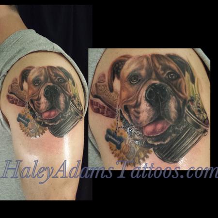 Haley Adams - realistic dog tattoo