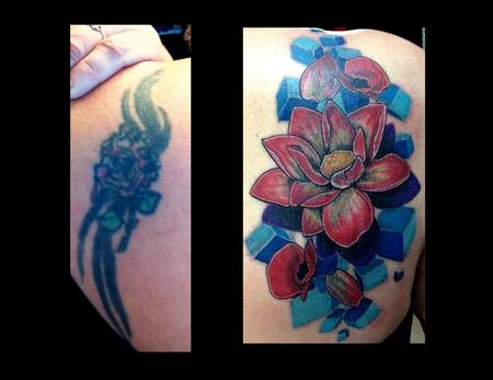Tattoos - Flower Coverup Tattoo - 69756