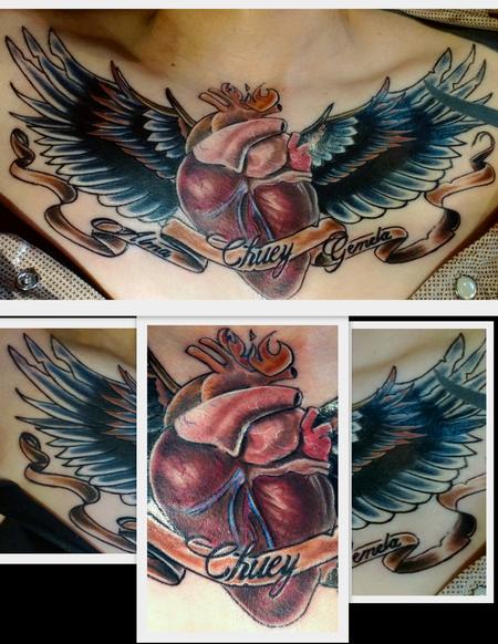 Haley Adams - heart with wings tattoo