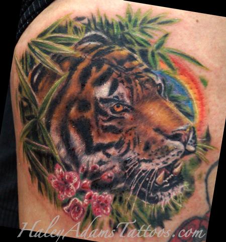 Haley Adams - tiger realistic tattoo