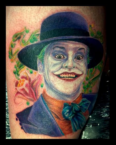 Haley Adams - Jack Nicholson joker batman portrait tattoo