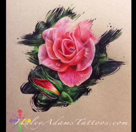 Tattoos - color pencil roses - 119943