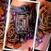 R2D2 foot tattoo with c3po roses Tattoo Design Thumbnail