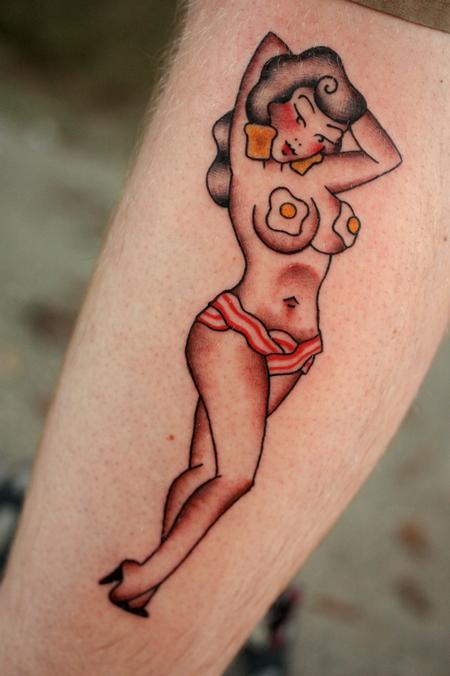 Legs and Bacon Tattoo Design Thumbnail