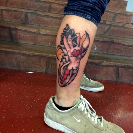 classic tattoo, black work, religious, cleveland, traditional by Matt  Simmons: TattooNOW