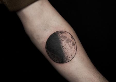 Tattoos - Dotwork Moon Tattoo on forearm - 126127