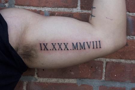 Tattoos - Roman Numeral tattoo on bicep - 128625