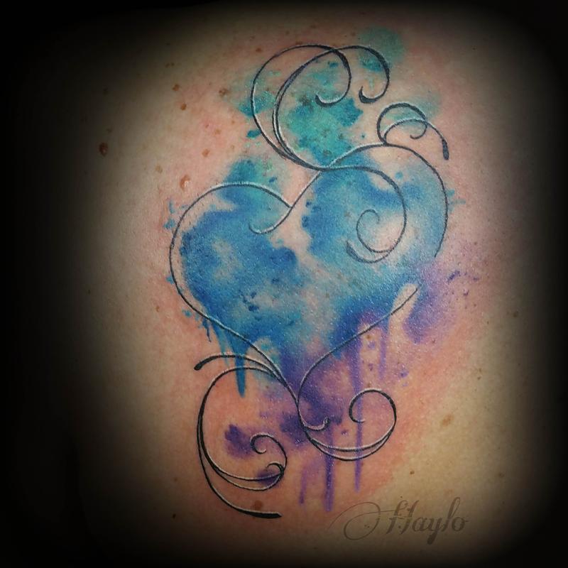 custom watercolor style heart by haylo tattoonow custom watercolor style heart by haylo tattoonow