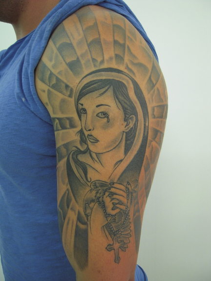 Looking for unique Religious tattoos Tattoos Black and gray Mary Tattoo