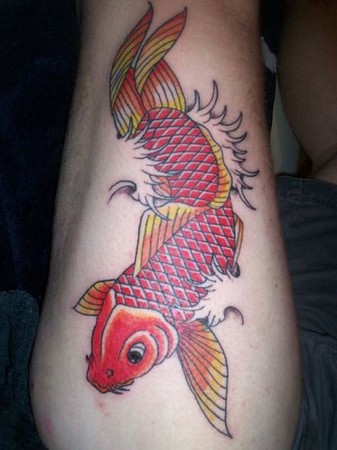 Koi fish arm tattoo