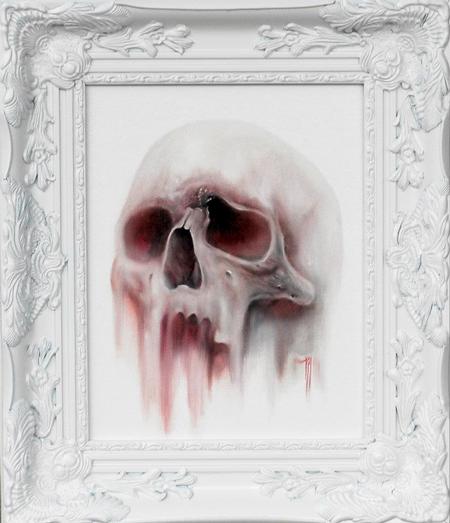 Tattoos - Freehand Skull 11x14 oil on canvas board - 65028