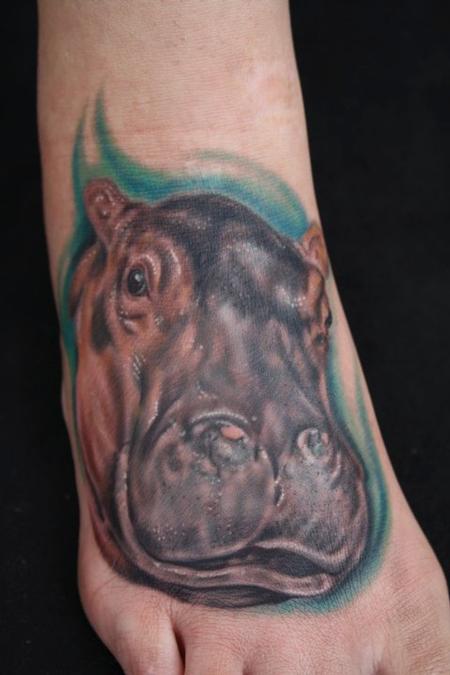 Justin Mariani - Realistic Hippo Tattoo