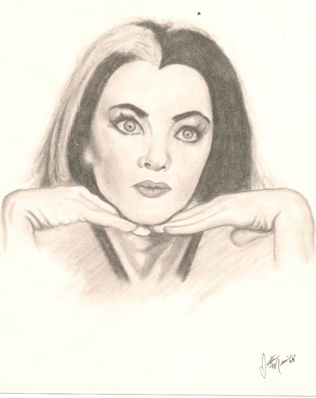 Justin Mariani - Lilly Munster. Pencil on paper