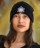 C115 Black Crystal Knit Cap Michele Wortman