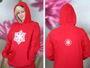 C110 Red Crystal hooded sweatshirt Michele Wortman