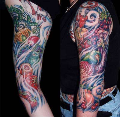 Tattoos - Vegetables and Fruits - 14800