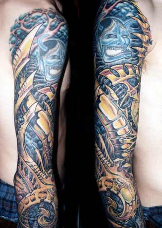 Tattoos - Bio Mech Around Demon Sleeve - 13865