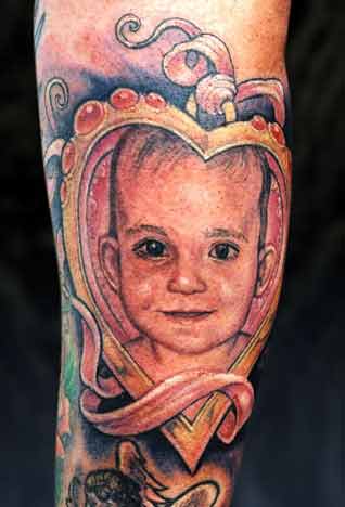 Tattoos Memorial tattoos Baby in a Heart click to view large image