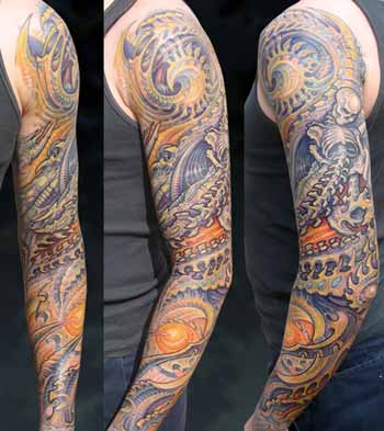 Tattoos - Bio-Organic Bone Sleeve - 28494