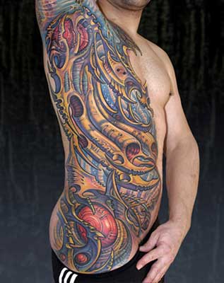 Looking for unique Guy Aitchison Tattoos Biomech on left side