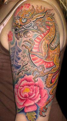 Michele Wortman - Asian Dragon with Flower