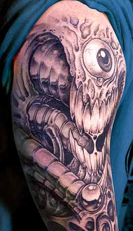 Keyword Galleries Black and Gray Tattoos Bio Mech Tattoos