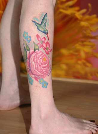 humming bird tattoo. Humming Bird on Leg