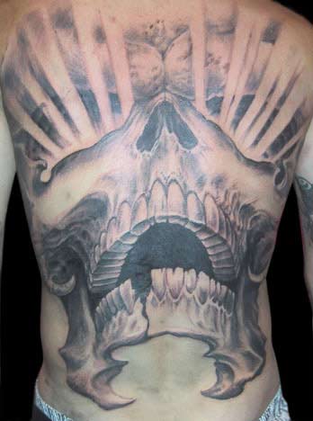 Guy Aitchison - Skull Rays Back Piece