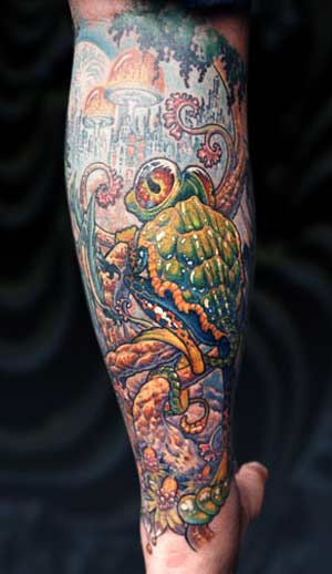 Tattoos - Lizard Leg Sleeve - 13895