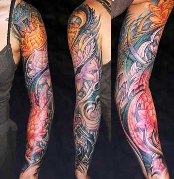 Tattoos - Lotus Flowers Arm_Sleeve - 28326