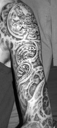 Tattoos - Black and Grey Bio Sleeve - 13911