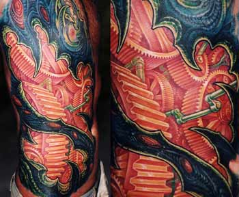 Tattoos - Bio-Mech Gear Ribs - 28638