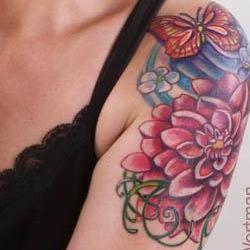 Flower Shoulder Cap Tattoo