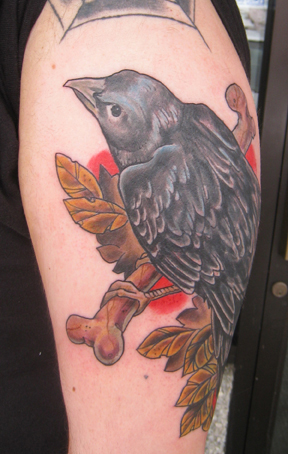 Tattoos - Shawn Hebrank - Crow cover up