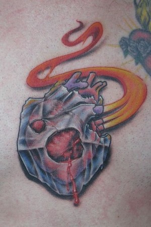 chest flame tattoos