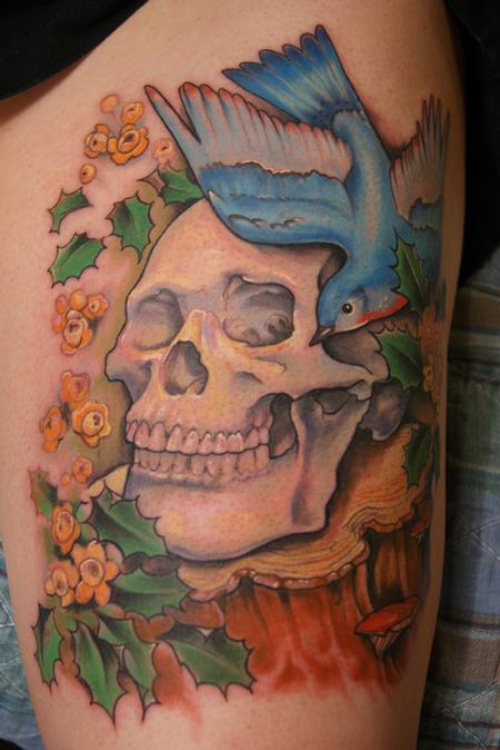 Shawn Hebrank - Skull on a tree stump